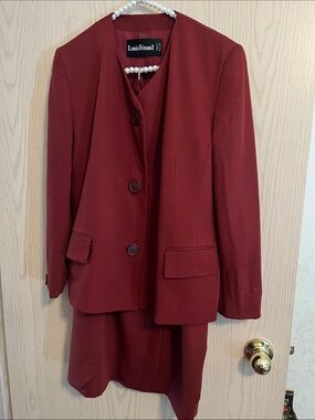 Louis Feraud Deep Deep Wine Women's Skirt Suit Set